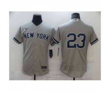 Men's Nike New York Yankees #23 Don Mattingly Grey Road Flex Base Authentic Collection Jersey