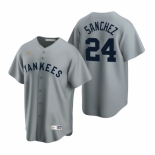 Men's Nike New York Yankees #24 Gary Sanchez Gray Cooperstown Collection Road Stitched Baseball Jersey