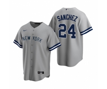 Men's Nike New York Yankees #24 Gary Sanchez Gray Road Stitched Baseball Jersey