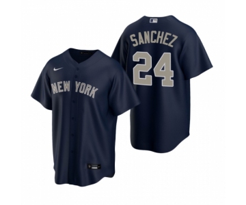 Men's Nike New York Yankees #24 Gary Sanchez Navy Alternate Stitched Baseball Jersey