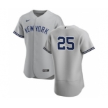 Men's Nike New York Yankees #25 Gleyber Torres Gray Road 2020 Authentic Player Baseball Jersey