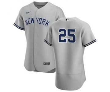 Men's Nike New York Yankees #25 Gleyber Torres Gray Road 2020 Authentic Player Baseball Jersey