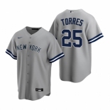 Men's Nike New York Yankees #25 Gleyber Torres Gray Road Stitched Baseball Jersey