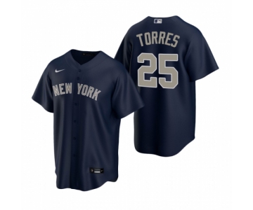 Men's Nike New York Yankees #25 Gleyber Torres Navy Alternate Stitched Baseball Jersey