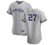 Men's Nike New York Yankees #27 Giancarlo Stanton Gray Road 2020 Authentic Player Baseball Jersey