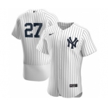 Men's Nike New York Yankees #27 Giancarlo Stanton White Home 2020 Authentic Player Team Baseball Jersey