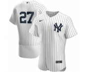 Men's Nike New York Yankees #27 Giancarlo Stanton White Home 2020 Authentic Player Team Baseball Jersey