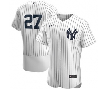 Men's Nike New York Yankees #27 Giancarlo Stanton White Home 2020 Authentic Player Team Baseball Jersey