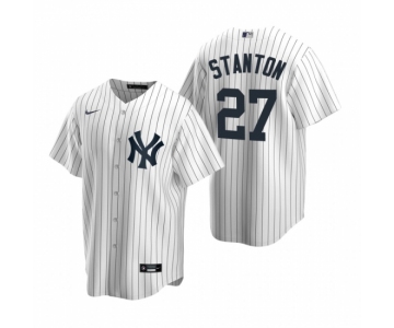 Men's Nike New York Yankees #27 Giancarlo Stanton White Home Stitched Baseball Jersey