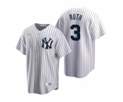 Men's Nike New York Yankees #3 Babe Ruth White Cooperstown Collection Home Stitched Baseball Jersey