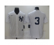 Men's Nike New York Yankees #3 Babe Ruth White Road Flex Base Authentic Collection Jersey