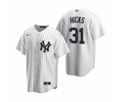 Men's Nike New York Yankees #31 Aaron Hicks White Home Stitched Baseball Jersey