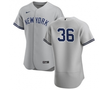 Men's Nike New York Yankees #36 Mike Ford Gray Road 2020 Authentic Player Baseball Jersey