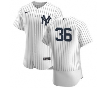 Men's Nike New York Yankees #36 Mike Ford White Navy Home 2020 Authentic Player Baseball Jersey