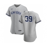 Men's Nike New York Yankees #39 Mike Tauchman Gray Road 2020 Authentic Player Baseball Jersey