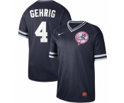 Men's Nike New York Yankees #4 Lou Gehrig Navy Authentic Cooperstown Collection Stitched Baseball Jersey