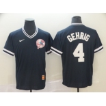 Men's Nike New York Yankees #4 Lou Gehrig Navy Blue M&N MLB Jersey