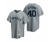 Men's Nike New York Yankees #40 Luis Severino Gray Cooperstown Collection Road Stitched Baseball Jersey