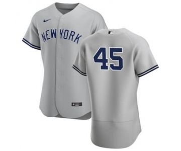 Men's Nike New York Yankees #45 Gerrit Cole Gray Road 2020 Authentic Player Baseball Jersey