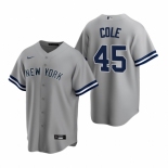 Men's Nike New York Yankees #45 Gerrit Cole Gray Road Stitched Baseball Jersey