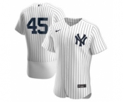 Men's Nike New York Yankees #45 Gerrit Cole White Navy Home 2020 Authentic Player Baseball Jersey