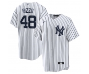 Men's Nike New York Yankees #48  Rizzo White Home Stitched Baseball Jersey