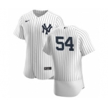 Men's Nike New York Yankees #54 Aroldis Chapman White Navy Home 2020 Authentic Player Baseball Jersey