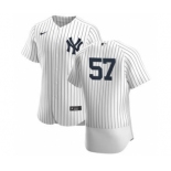 Men's Nike New York Yankees #57 Chad Green White Navy Home 2020 Authentic Player Baseball Jersey