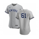 Men's Nike New York Yankees #61 Ben Heller Gray Road 2020 Authentic Player Baseball Jersey