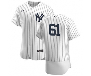 Men's Nike New York Yankees #61 Ben Heller White Navy Home 2020 Authentic Player Baseball Jersey