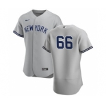 Men's Nike New York Yankees #66 Kyle Higashioka Gray Road 2020 Authentic Player Baseball Jersey