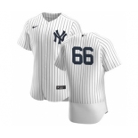 Men's Nike New York Yankees #66 Kyle Higashioka White Navy Home 2020 Authentic Player Baseball Jersey