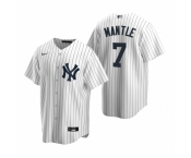 Men's Nike New York Yankees #7 Mickey Mantle White Home Stitched Baseball Jersey