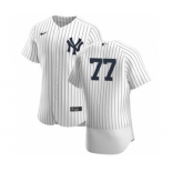 Men's Nike New York Yankees #77 Clint Frazier White Navy Home 2020 Authentic Player Baseball Jersey