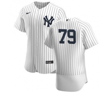 Men's Nike New York Yankees #79 Nick Nelson White Navy Home 2020 Authentic Player Baseball Jersey