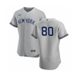 Men's Nike New York Yankees #80 Luis Medina Gray Road 2020 Authentic Player Baseball Jersey