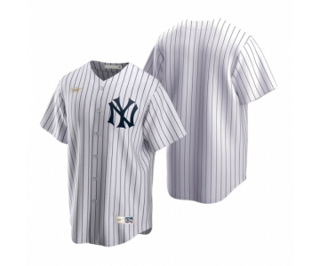 Men's Nike New York Yankees Blank White Cooperstown Collection Home Stitched Baseball Jersey