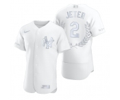 New York Yankees #2 Derek Jeter Men's Nike Platinum MLB MVP Limited Player Edition Jersey