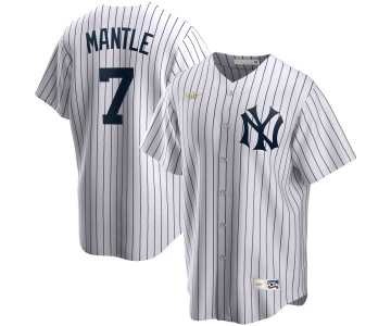 New York Yankees #7 Mickey Mantle Nike Home Cooperstown Collection Player MLB Jersey White