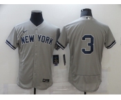 Nike Men's Majestic New York Yankees #3 Babe Ruth Grey Home Flexbase Authentic Collection MLB Jersey