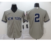 Nike Men's New York Yankees #2 Derek Jeter Authentic Grey Cool Base Baseball Jersey