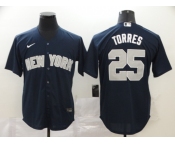 Nike Men's New York Yankees #25 Gleyber Torre Authentic Navy Blue  Cool Base Baseball Jersey