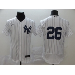 Nike Men's New York Yankees #26 DJ LeMahieu White Home Flex Base Authentic Collection Baseball Jersey