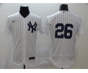 Nike Men's New York Yankees #26 DJ LeMahieu White Home Flex Base Authentic Collection Baseball Jersey