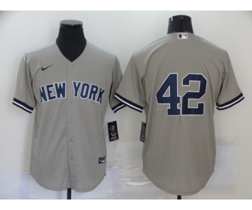 Nike Men's New York Yankees #42 Mariano Rivera Authentic Grey Cool Base Baseball Jersey