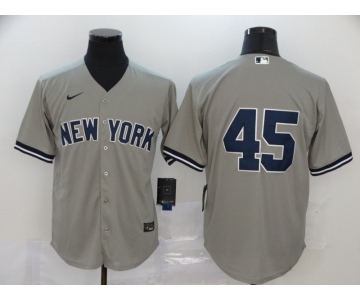 Nike Men's New York Yankees  #45 Gerrit Cole Authentic Grey Cool Base Baseball Jersey