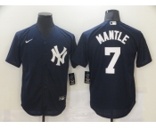 Nike Men's New York Yankees #7 Mickey Mantle Authentic Navy Blue  Cool Base Baseball Jersey