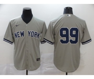 Nike Men's New York Yankees #99 Aaron Judge Authentic Grey Cool Base Baseball Jersey1