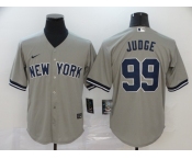 Nike Men's New York Yankees #99 Aaron Judge Authentic Grey Cool Base Baseball Jersey