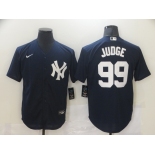 Nike Men's New York Yankees  #99 Aaron Judge Authentic Navy Blue  Cool Base Baseball Jersey